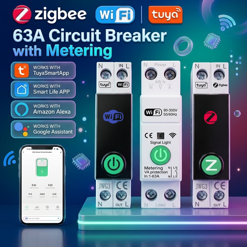 Energy Monitor Meter - Tuya WiFi/Zigbee Circuit Breaker Timer Power
