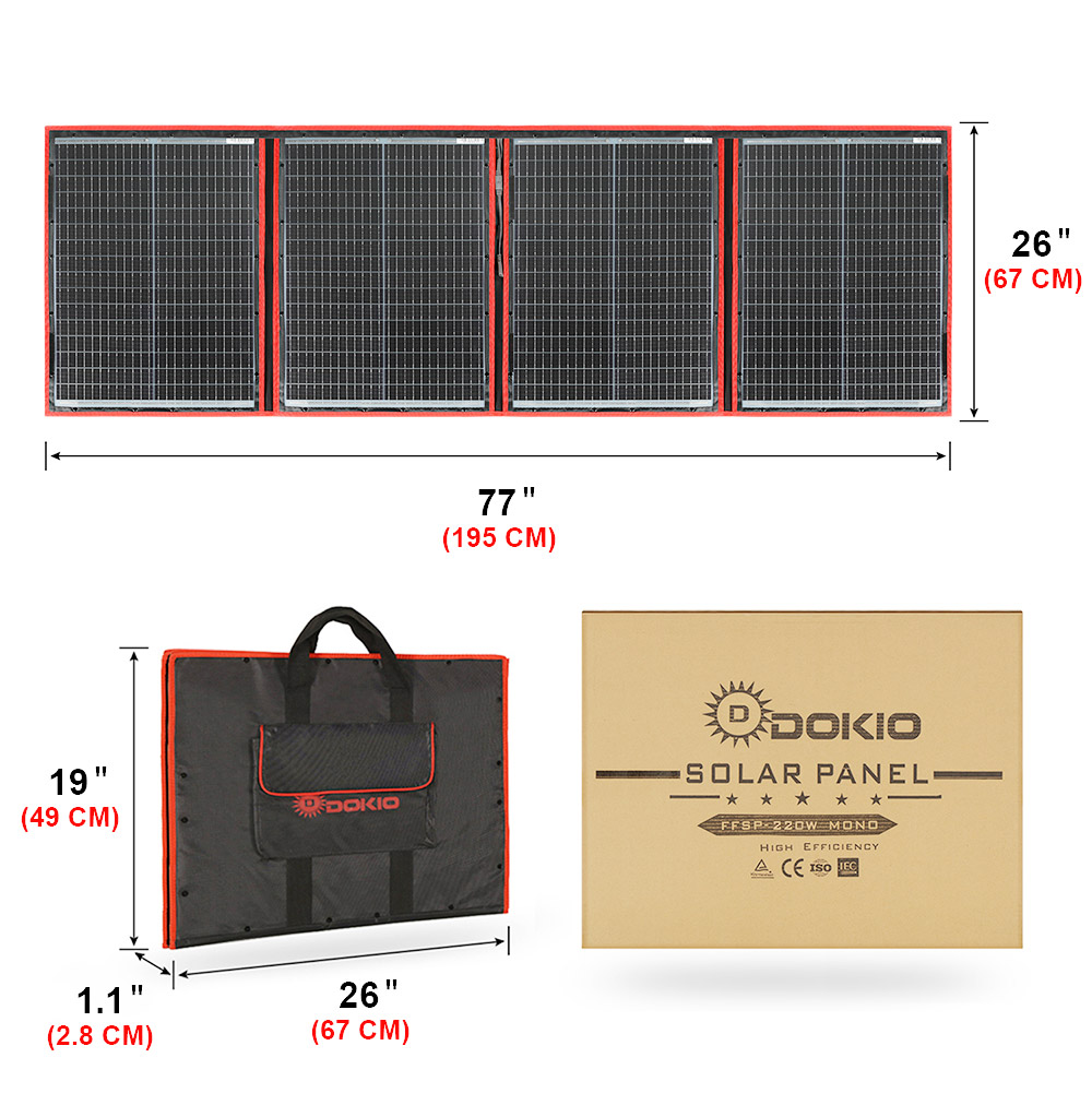 Dokio Brand Flexible Foldable  - Solar Panel 200W ulasan dan harga