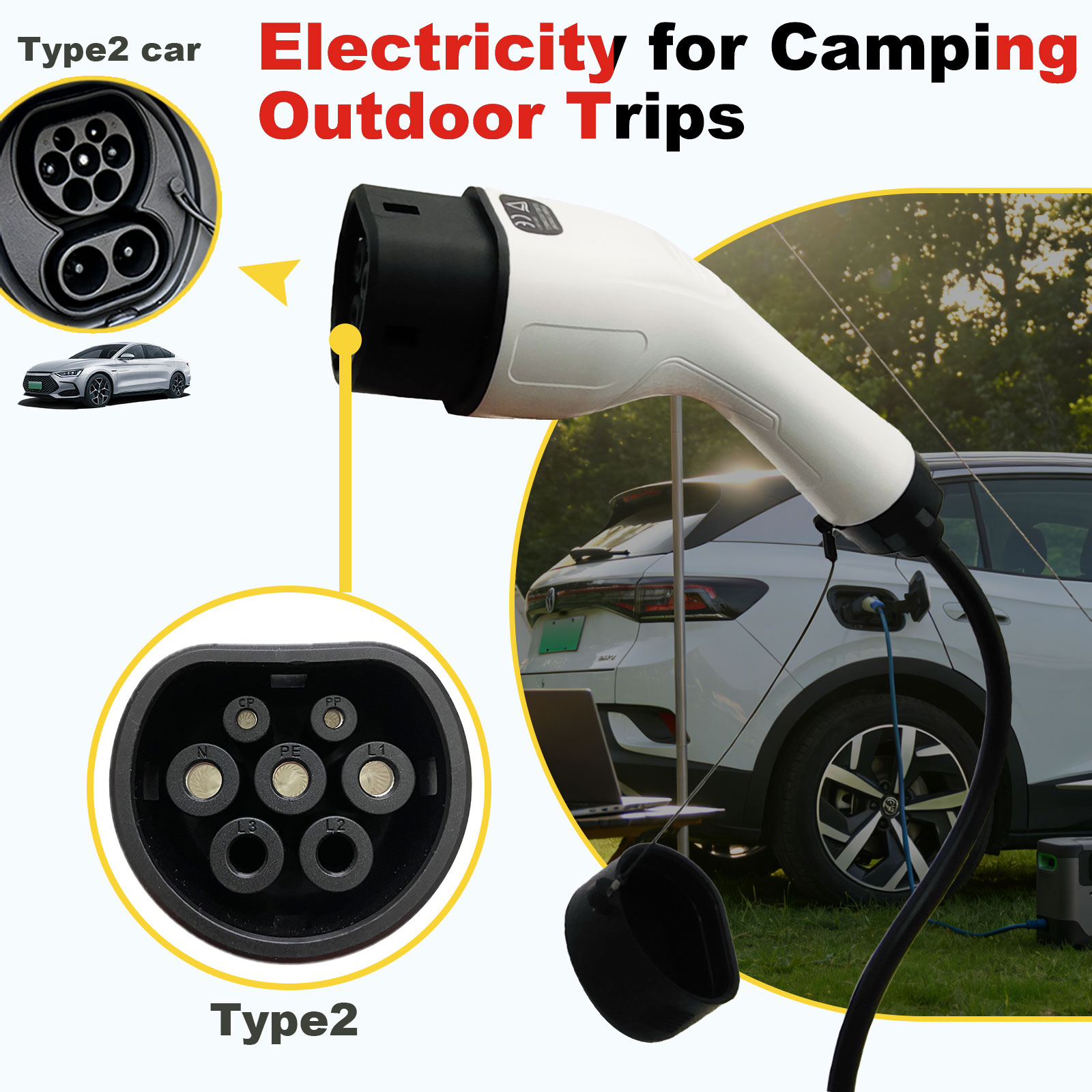 Type2 V2L Discharge Adapter 16 - Outdoor Power Station ulasan dan harga