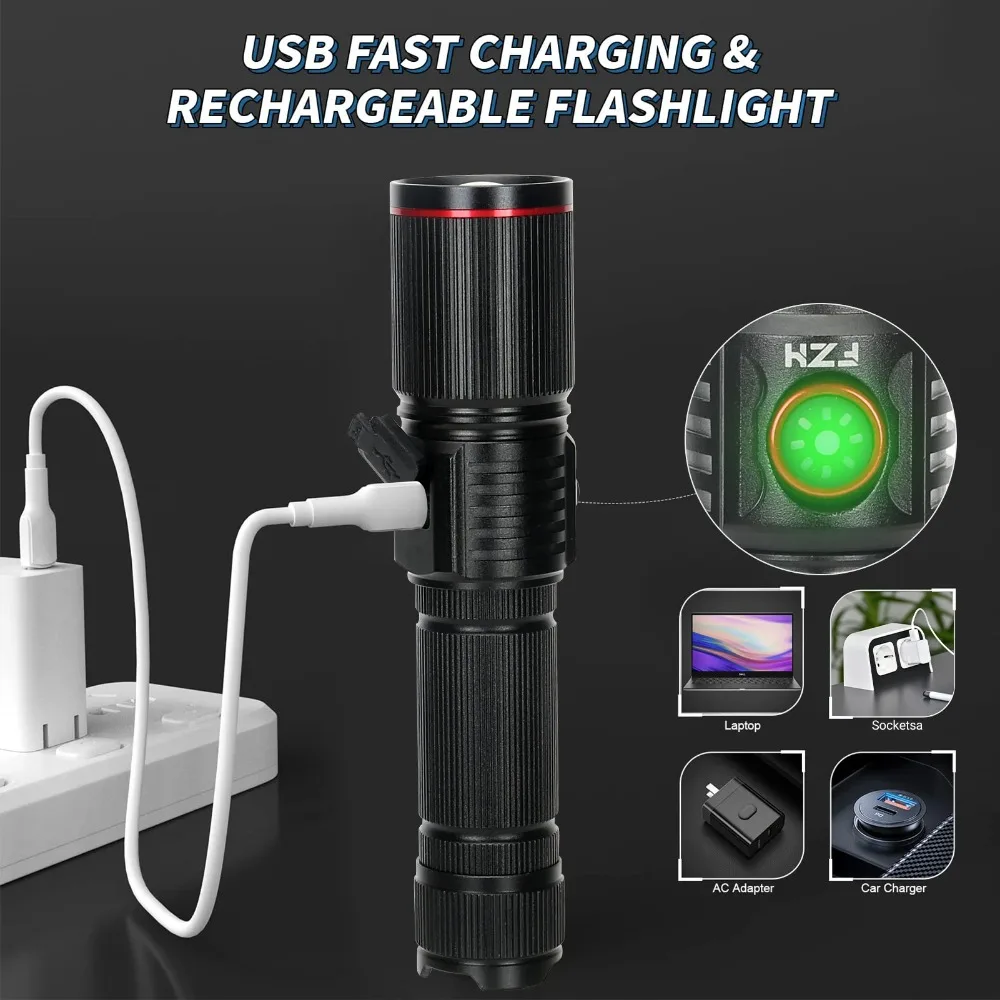 Powerful LED Flashlight Type C - Energy Monitor Meter ulasan dan harga