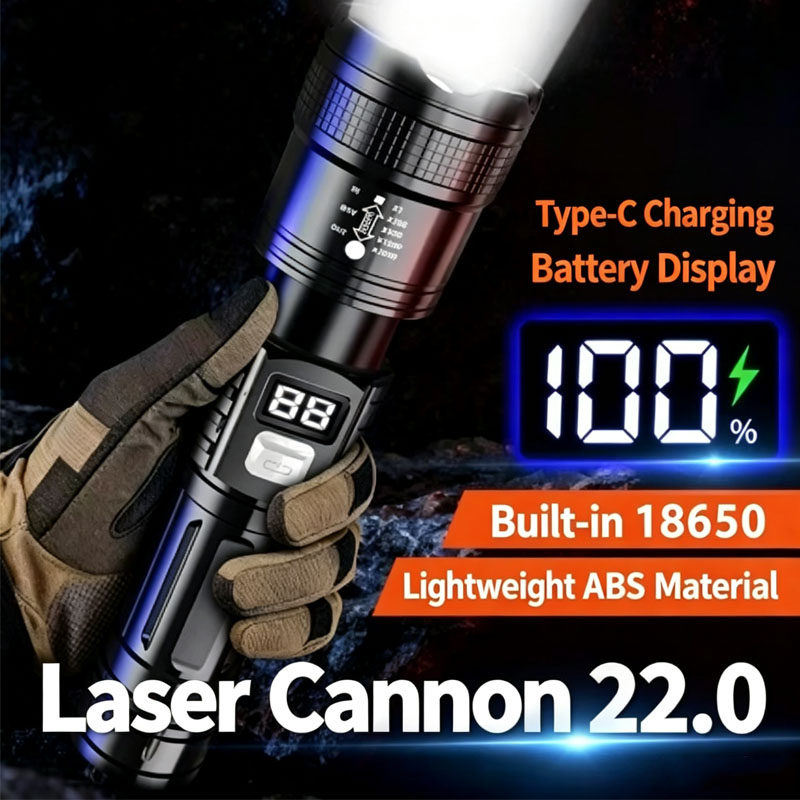 Zoomable Tactical Laser Flashl - Energy Monitor Meter ulasan dan harga